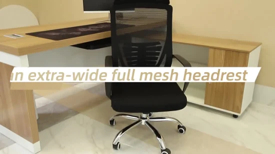 Cadeira de escritório reclinável reclinável para computador para funcionários de malha barata com apoio de cabeça